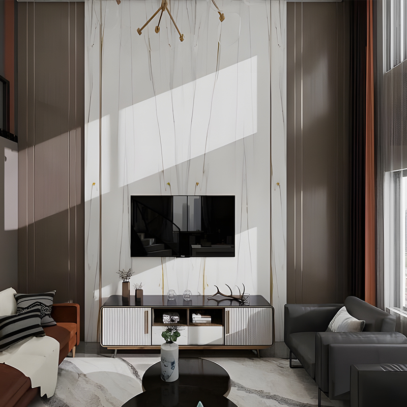 Golden Drift Pattern Living Room Cabinet PET Transfer Film