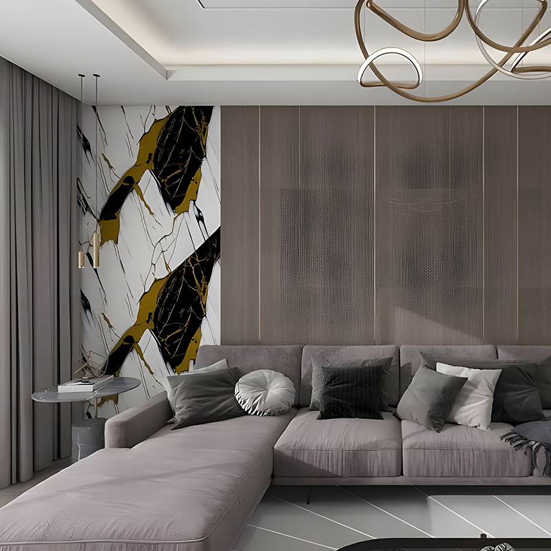 Gilded Black Jade Living Room Wall Decoration PET Transfer Film