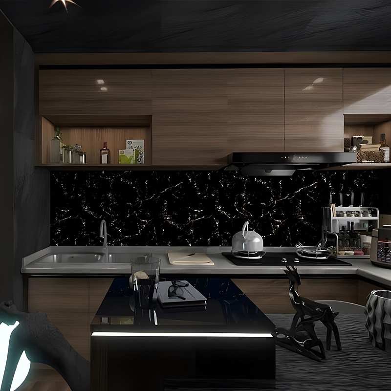 Gilded Black Crystal Kitchen Cabinet Decoration PET Transfer Film