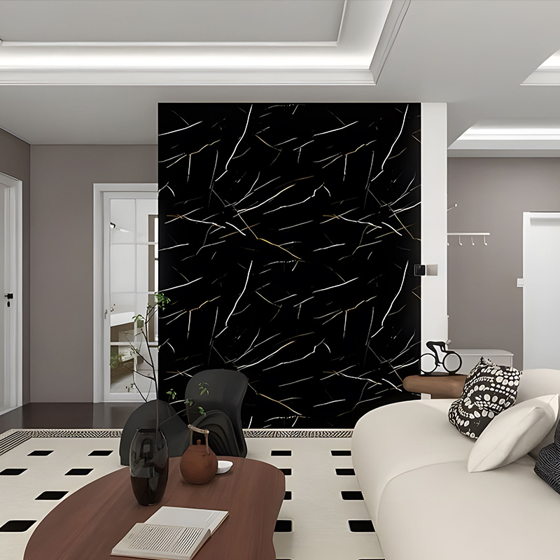 Gilded black silk living room background wall decoration PET transfer film