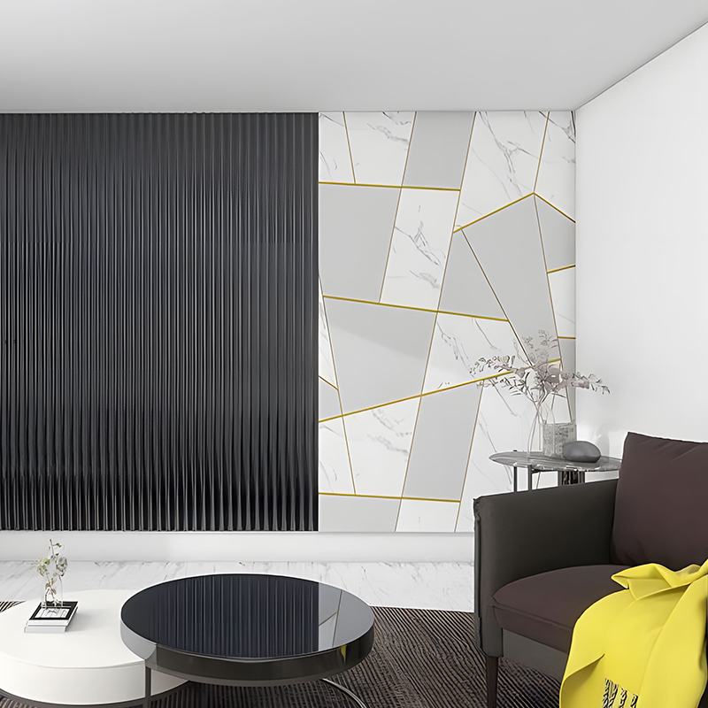 Gilded Geometric Living Room Background Wall Decoration PET Transfer Film
