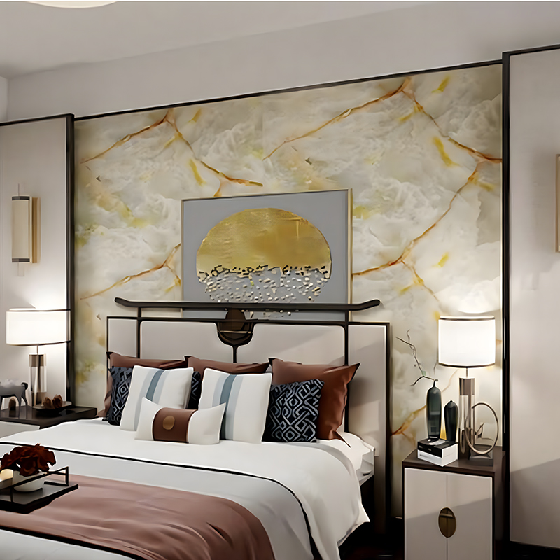 Oil-Resistant and Waterproof Self-Adhesive White Travertine Pattern Heat Transfer Film