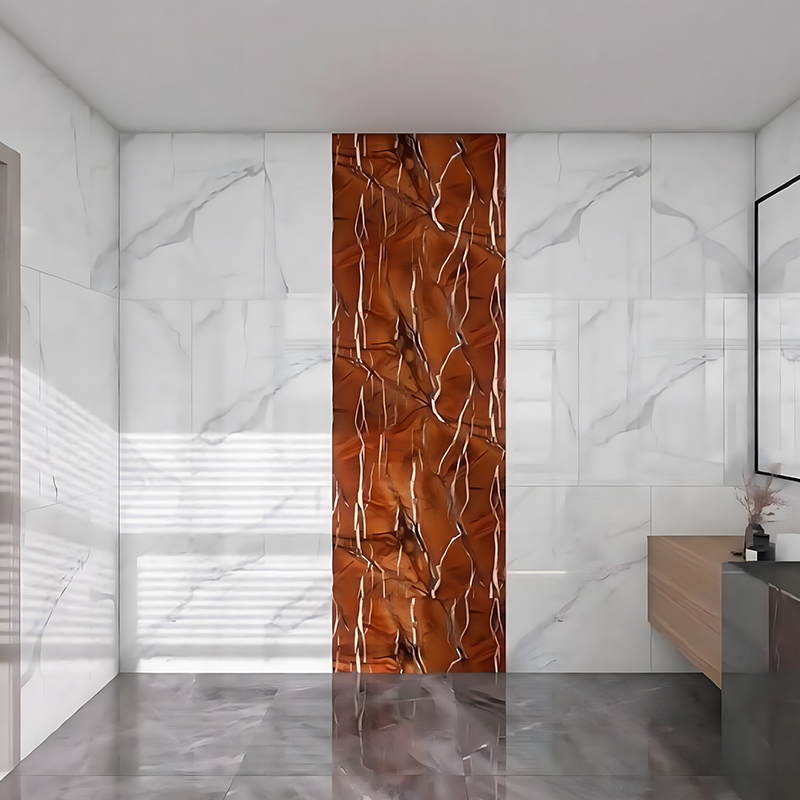 Rainforest Brown Textured Bathroom Backsplash Decoration PET Heat Transfer Film